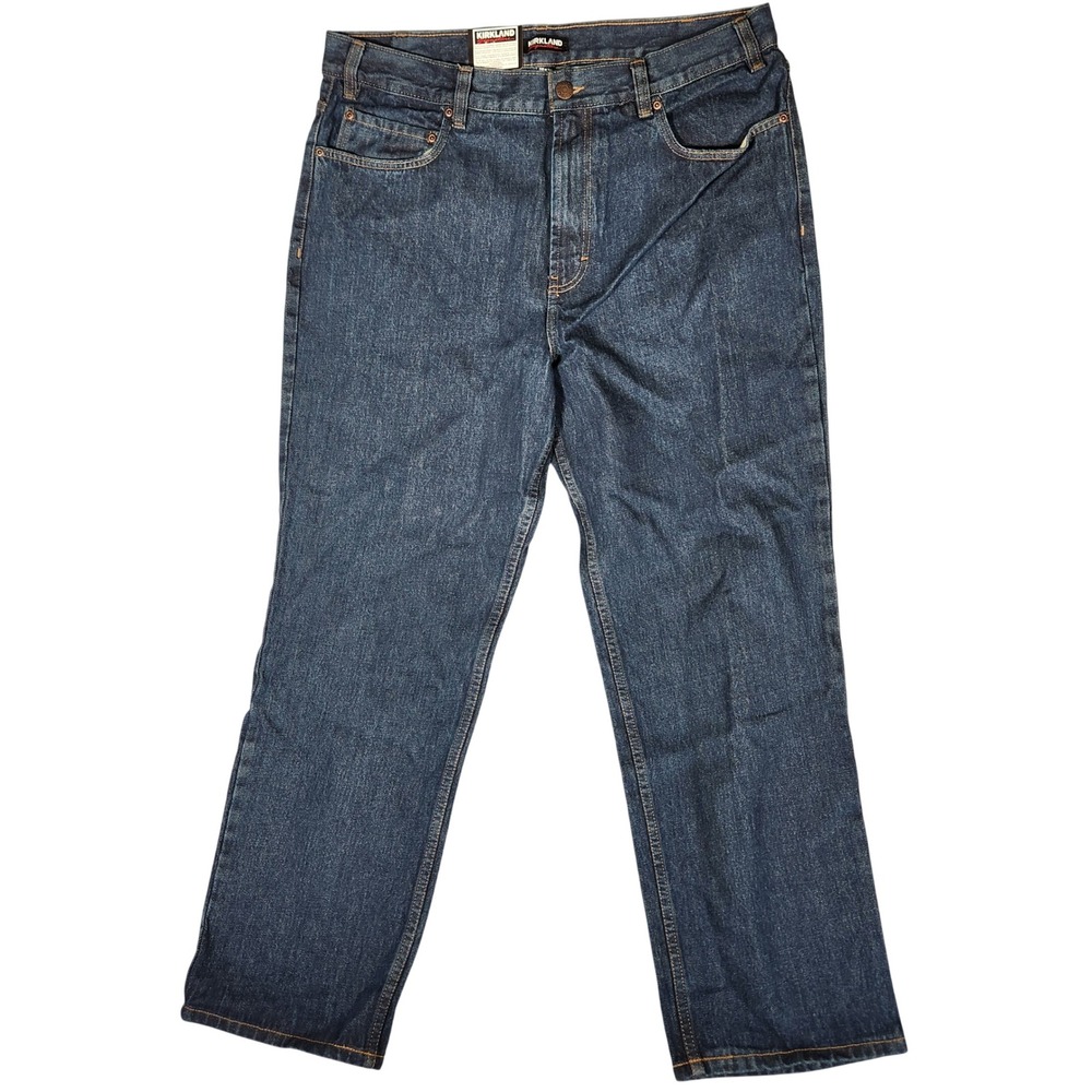 Kirkland Signature Jeans Mens 38x30 Blue New Straight‎ Leg Denim 7710038
